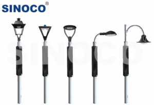 Cylindrical Solar Panel Garden Light Configuration